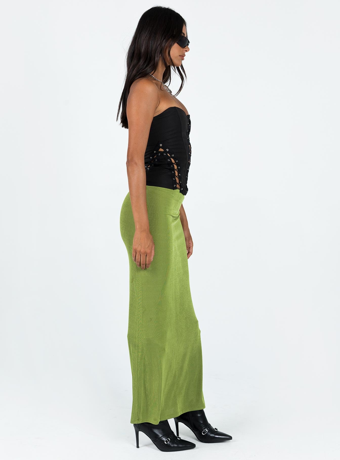 Harriette Maxi Skirt Green - Image 5