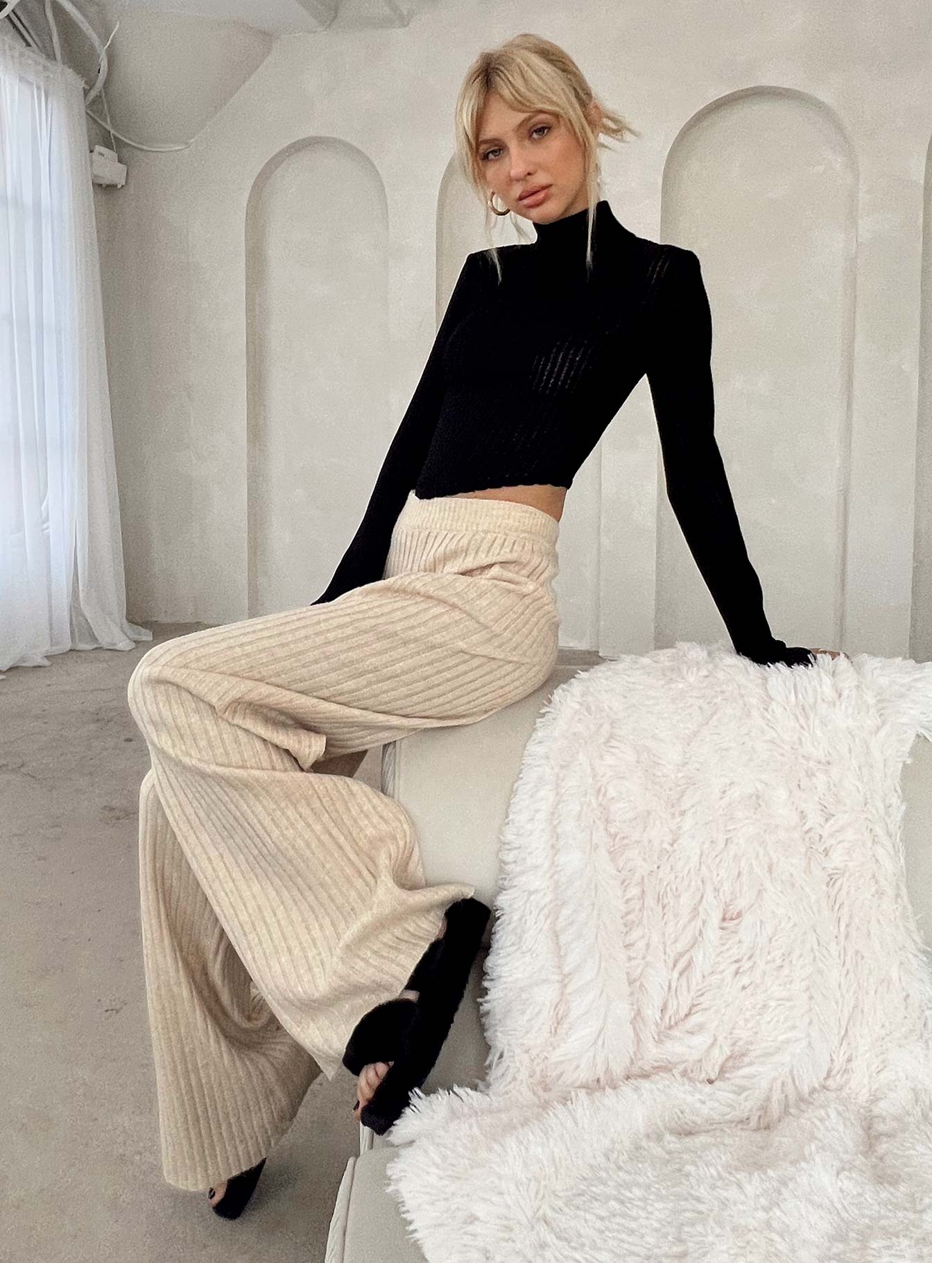 Montana Knit Pants Cream - Image 9