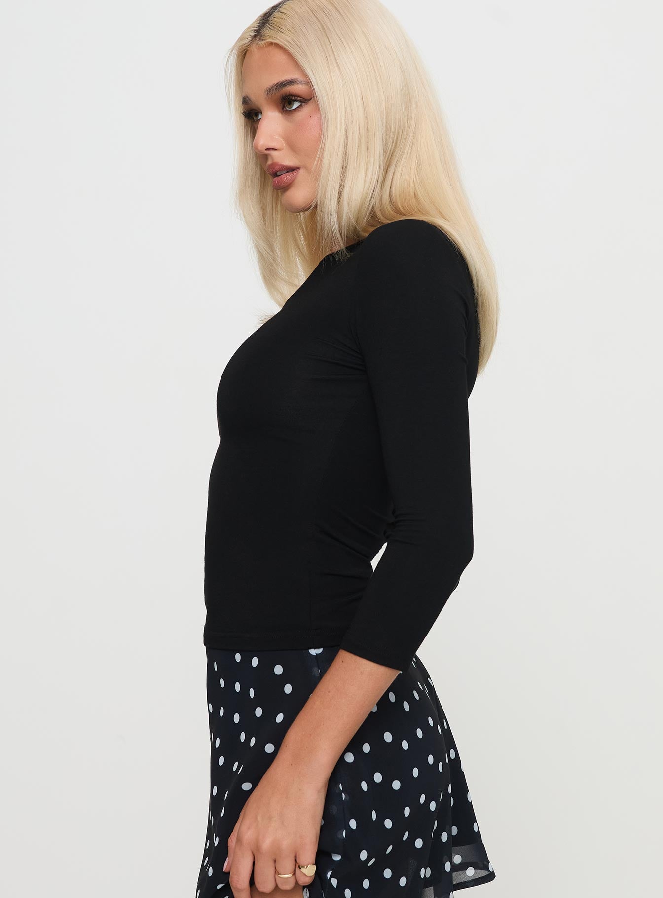 Alouette Long Sleeve Top Black - Image 3