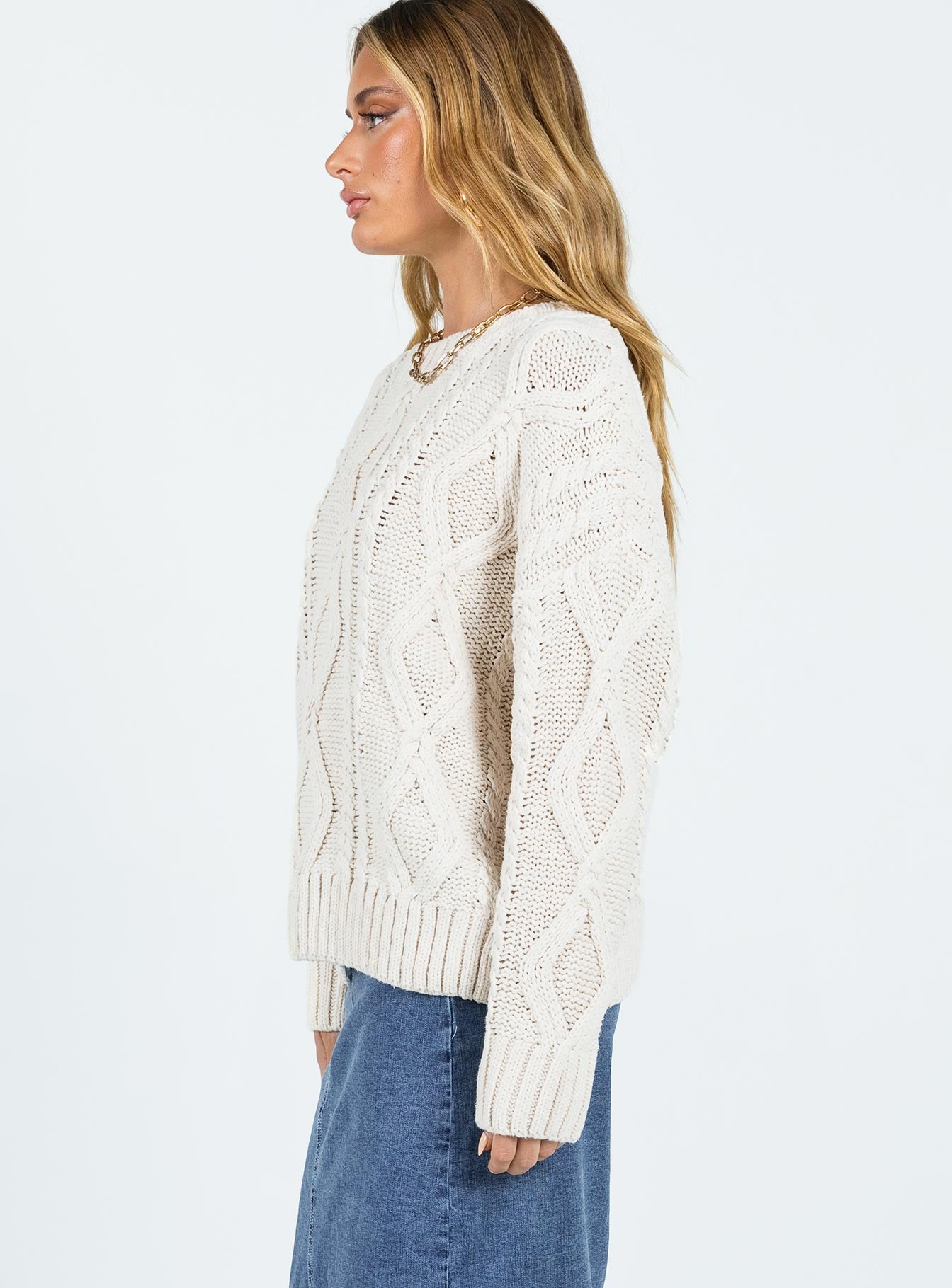 Anaya Oversized Sweater Beige - Image 4