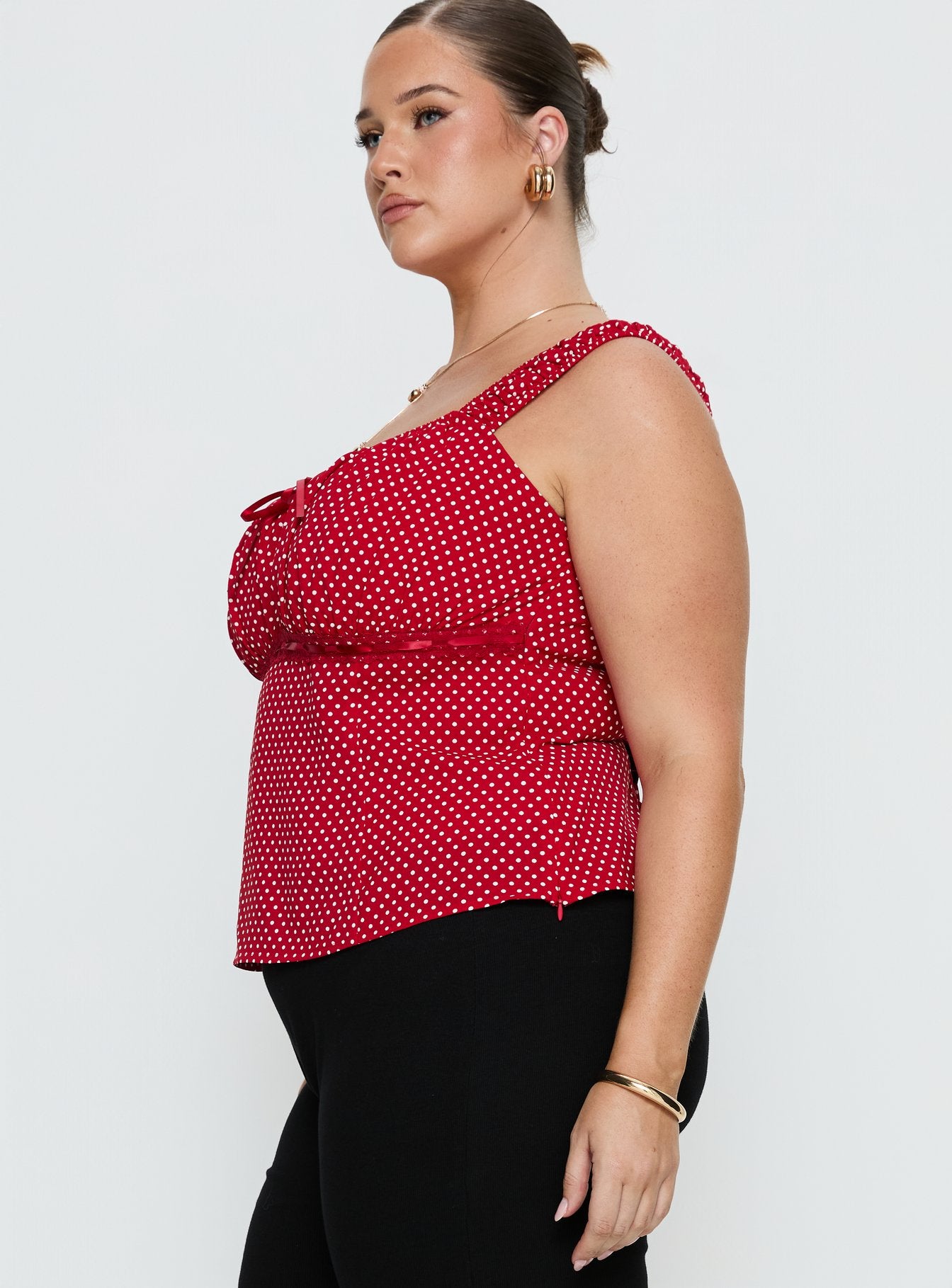 Garconne Top Red Polka Curve - Image 4