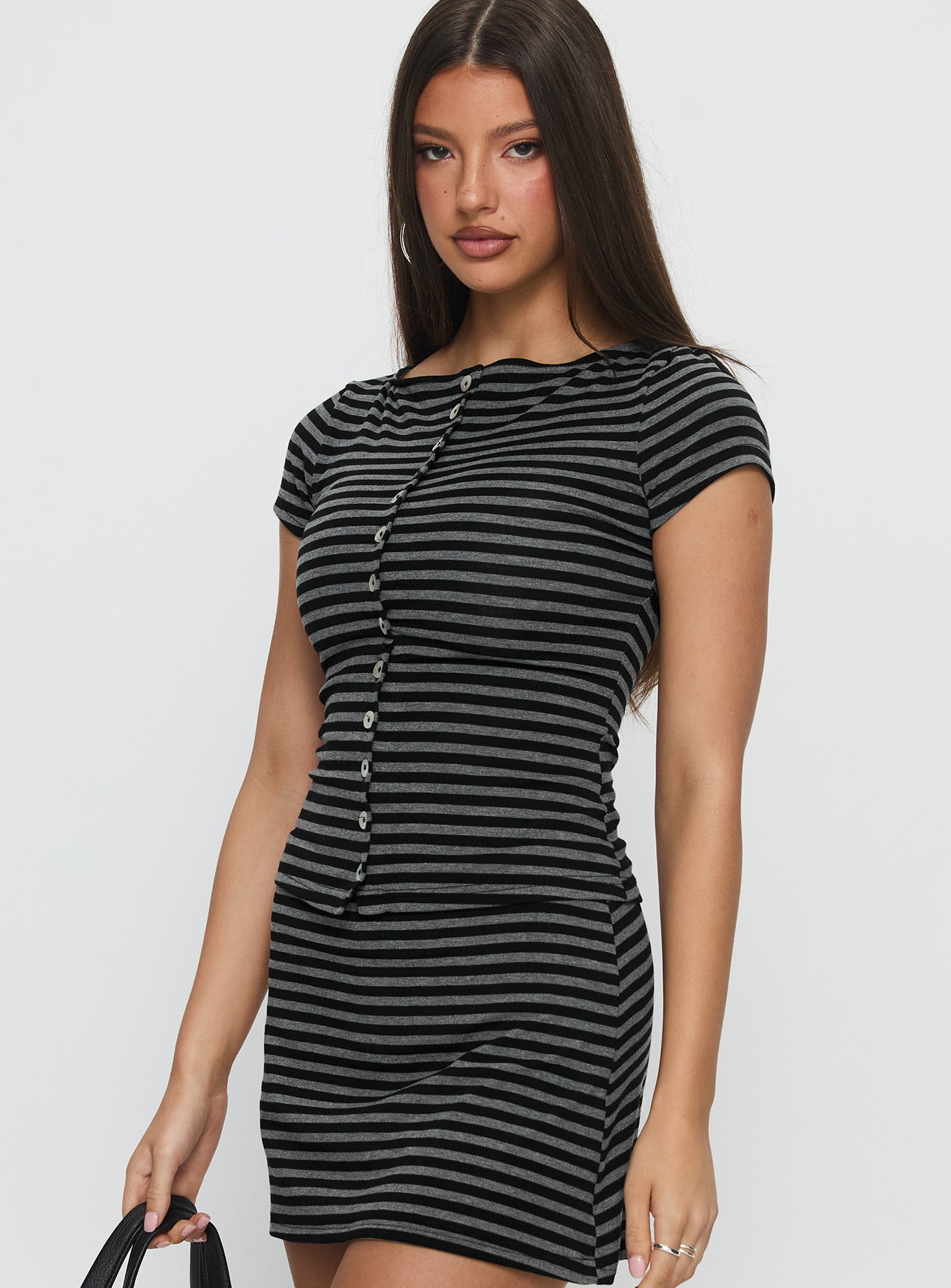 Angellina Jersey Button Down Top Stripe - Image 4