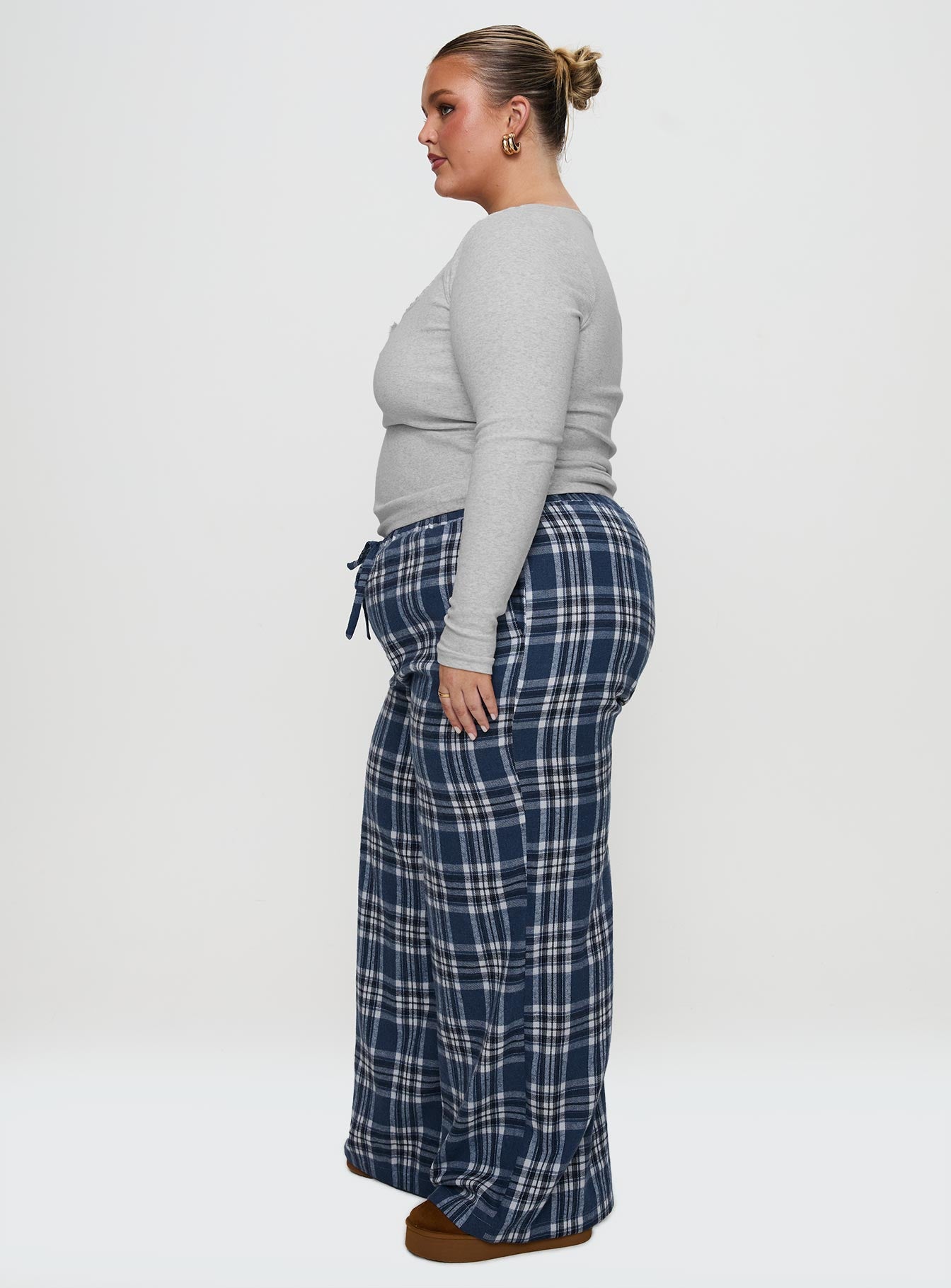 In The Morning Sleep Pant Blue Check Curve - Image 4