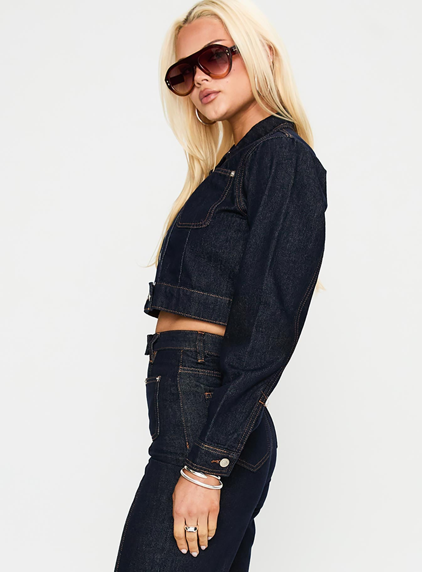 Stallion Cropped Jacket Indigo - Image 4
