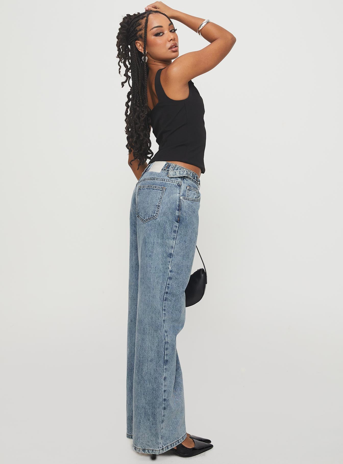 Sidle Low Rise Straight Leg Jeans Light Wash - Image 4