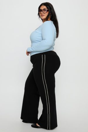 Ascenda Straight Leg Track Pant Black Curve