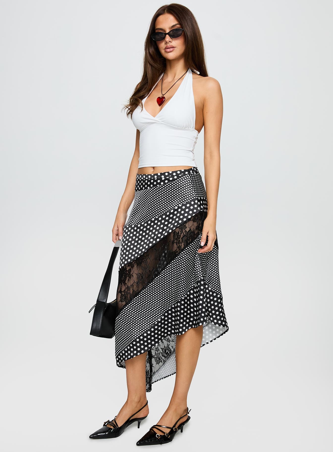 Midnight Memories Asymmetrical Midi Skirt Black Multi - Image 4
