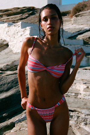 Amplitude Bikini Top Pink / Blue Stripe