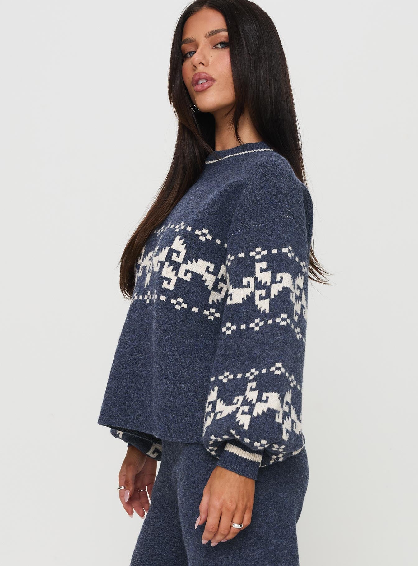 Alpine Sweater Navy / Cream - Image 4