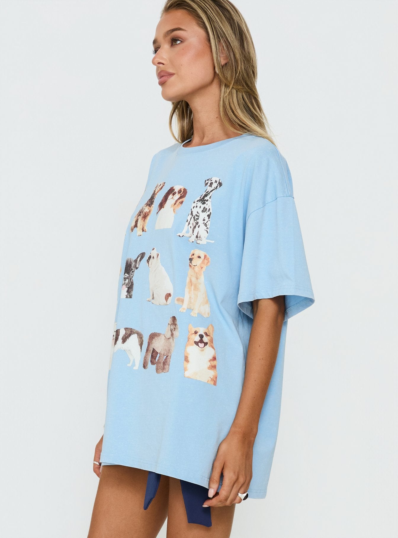 Dog Person Oversized Graphic Tee Washed Blue - Image 4