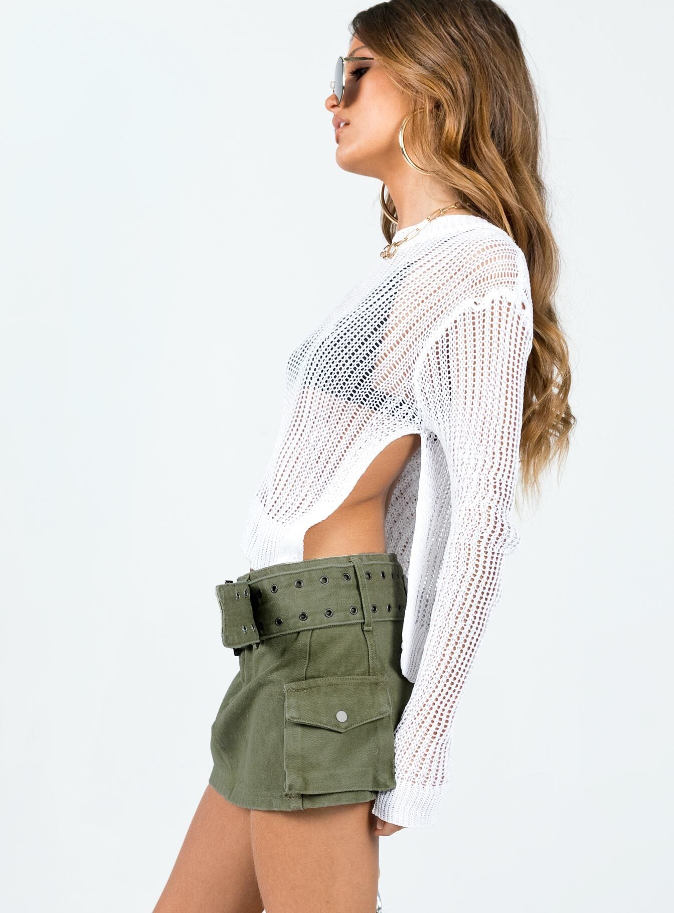 Iconic Cargo Mini Skirt Khaki - Image 4