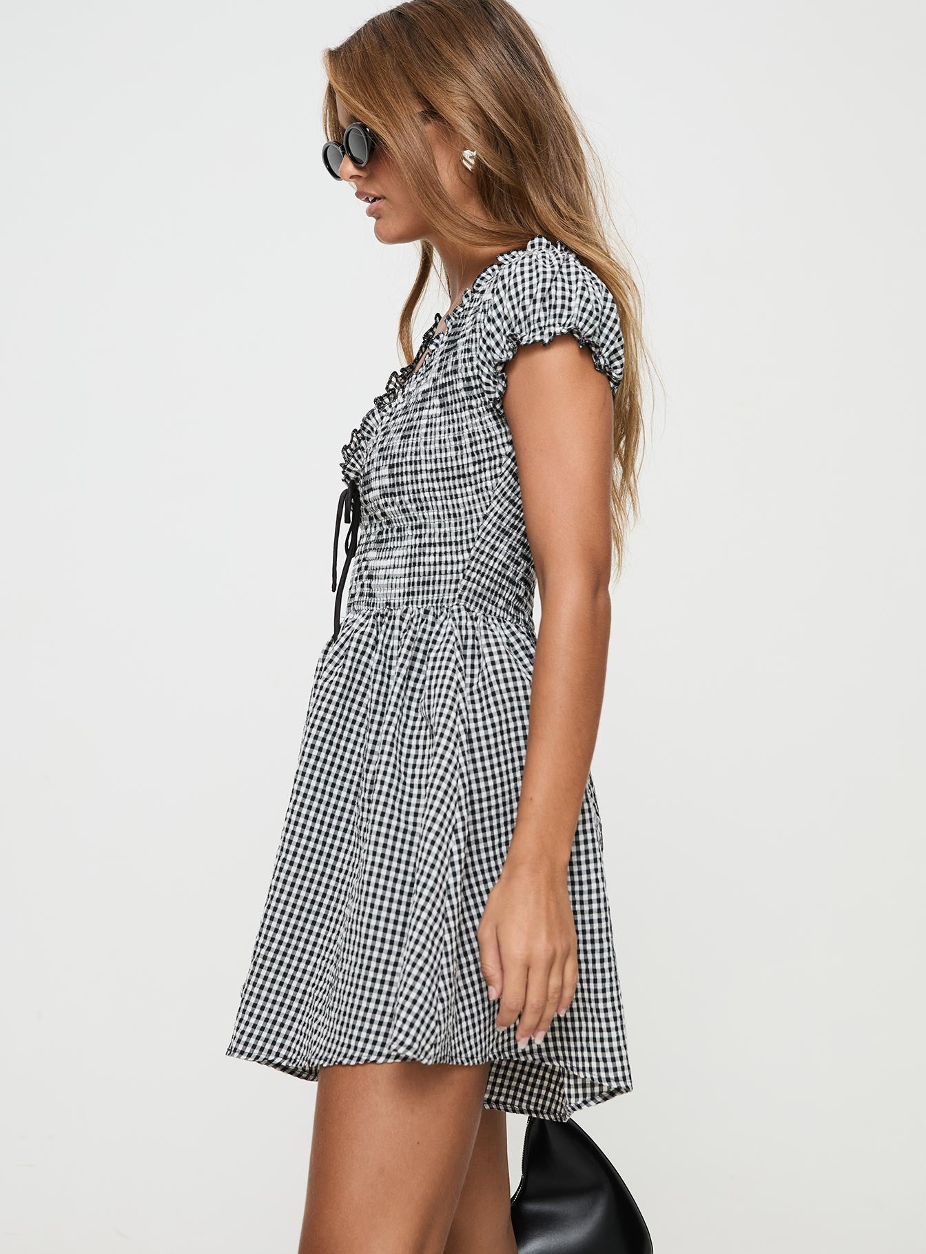 Wescott Gingham Romper Black / White Tall - Image 4