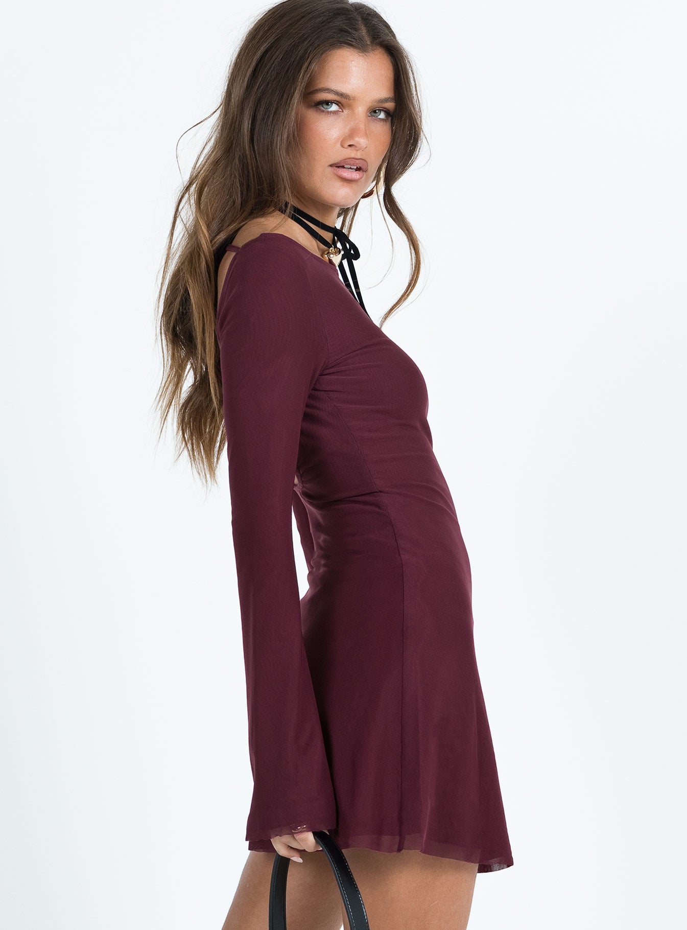 Lukea Long Sleeve Mini Dress Mauve - Image 4