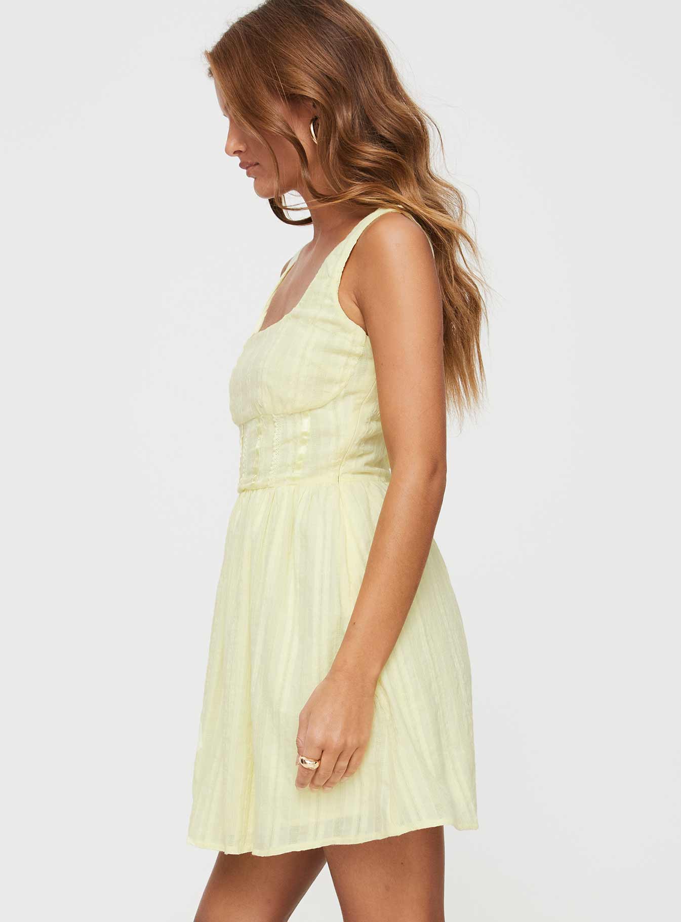 Lorinda Mini Dress Yellow Petite - Image 4