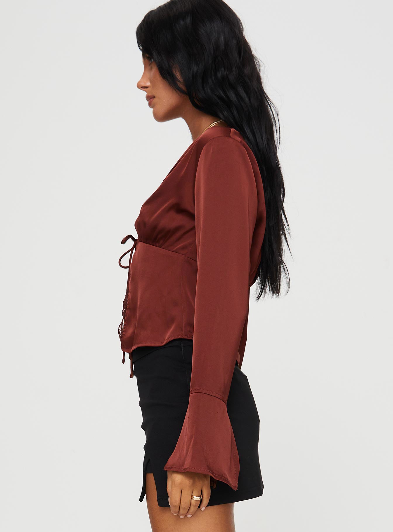 Hunton Long Sleeve Top Brown - Image 4