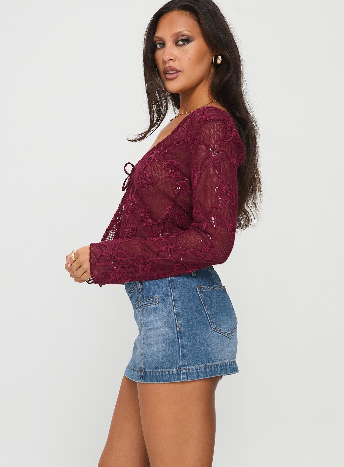Darbi Denim Mini Skort Mid Blue - Image 4