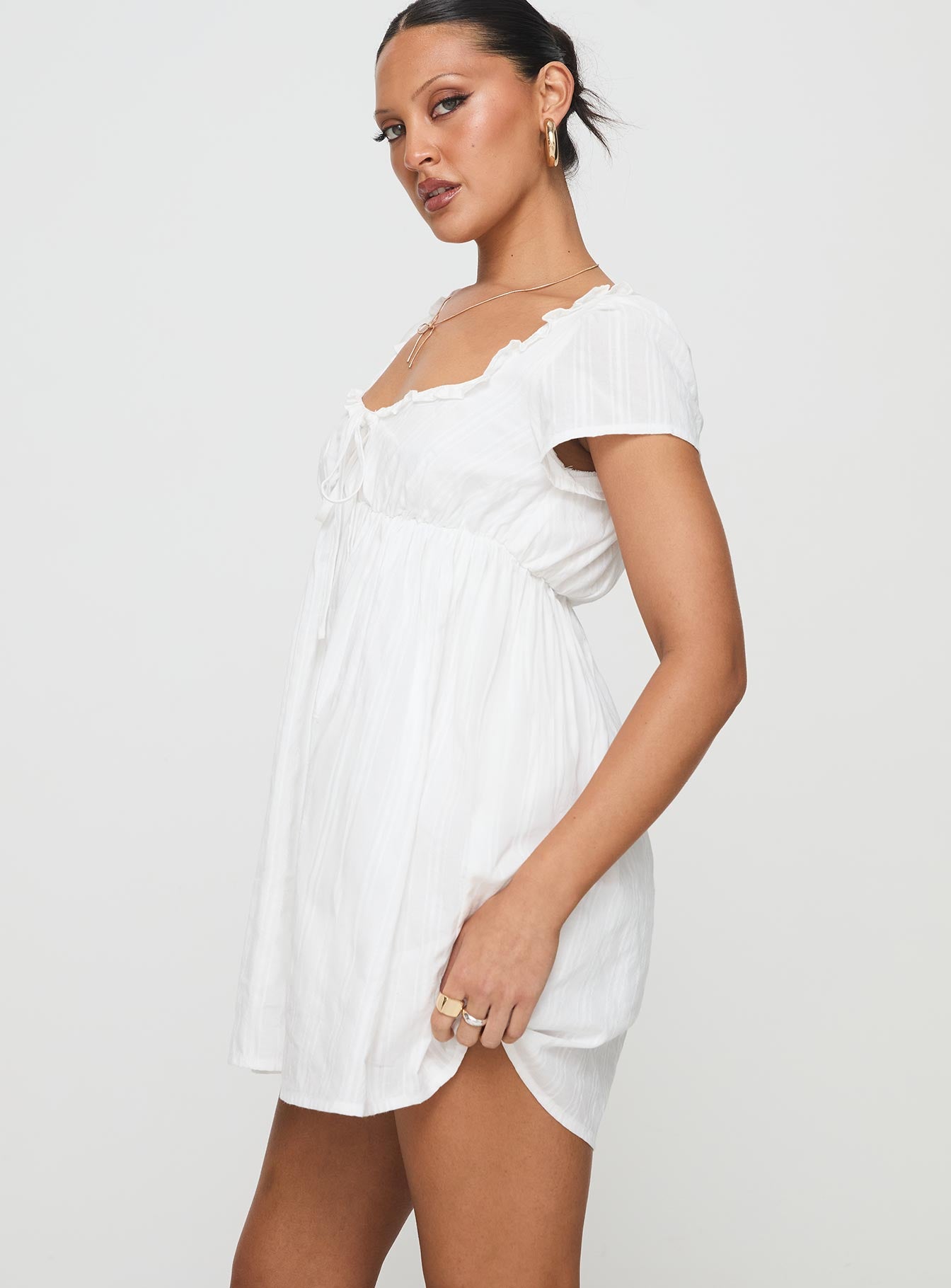 Monsterrat Mini Dress White - Image 3