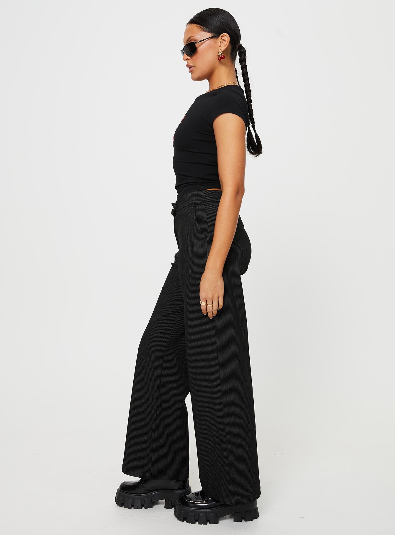 Jeller Pinstripe Pants Black Petite - Image 4