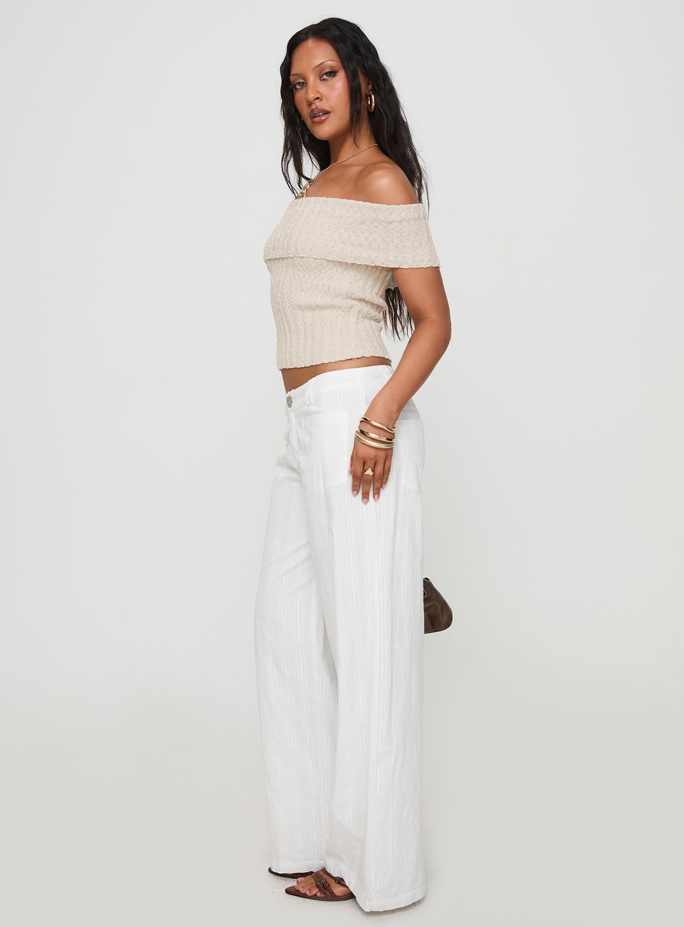 Vendi Low Rise Pant White Petite - Image 5