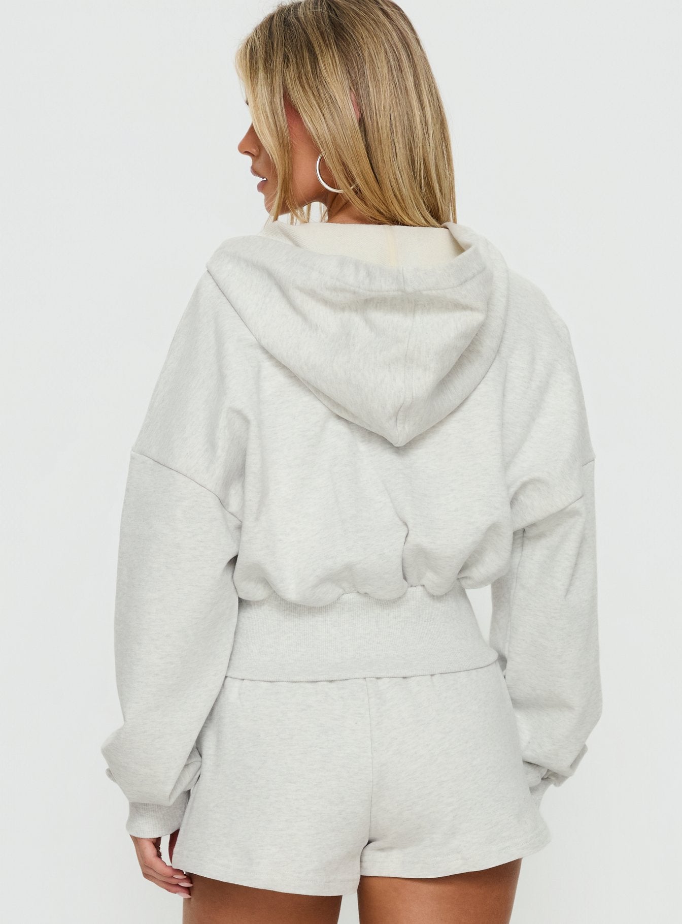 Daytime Cropped Blouson Hoodie Snow Marle - Image 5