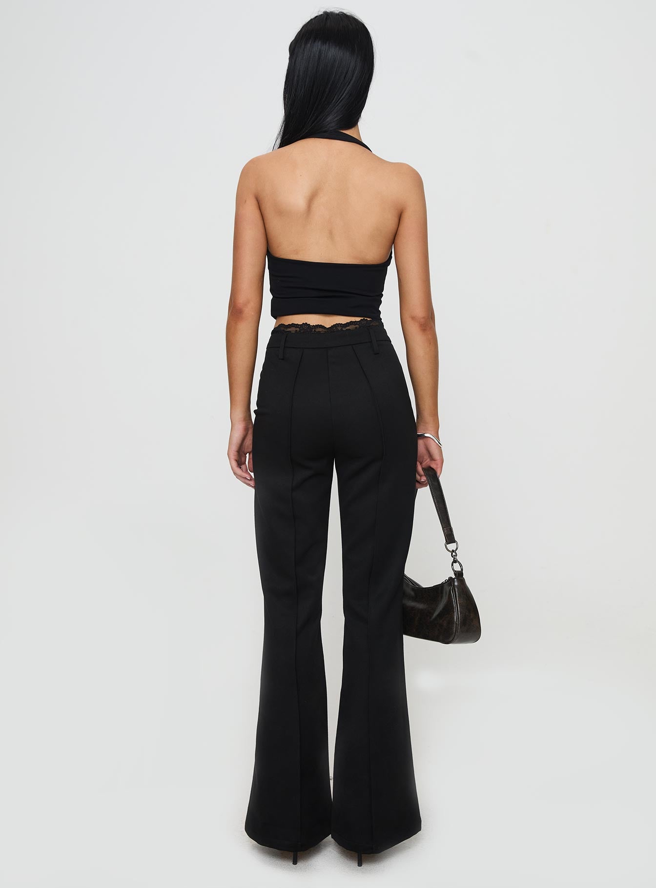 Stellina Slim Fit Flared Pants Black - Image 4