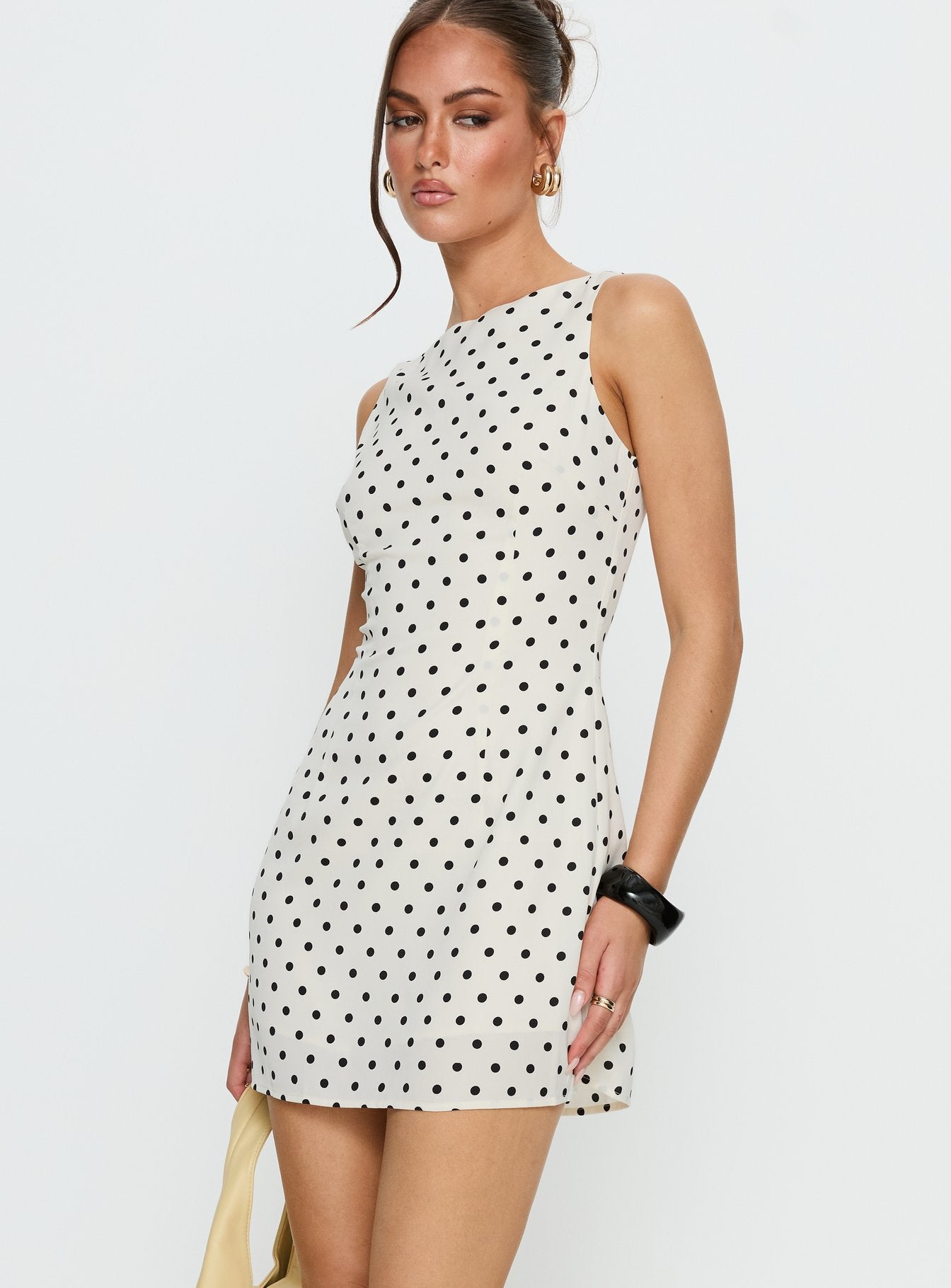 Kherin Boat Neck Romper Cream Polka - Image 4
