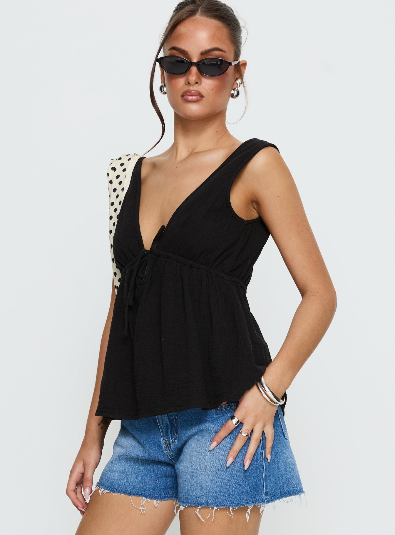 Dianna Babydoll Cami Top Black - Image 4