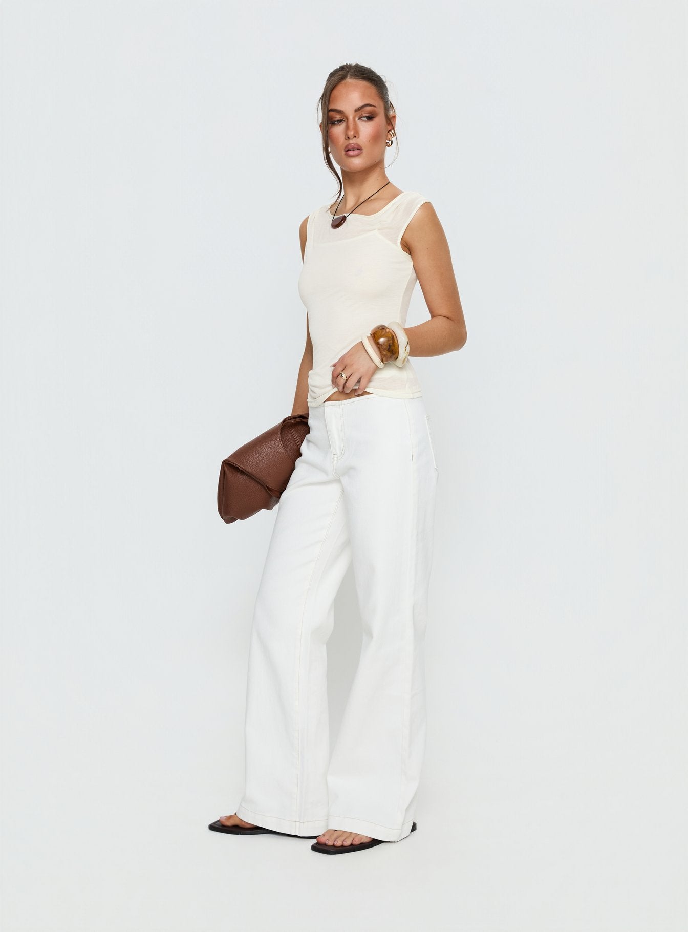 Skaia Layered Sheer Top Cream - Image 4