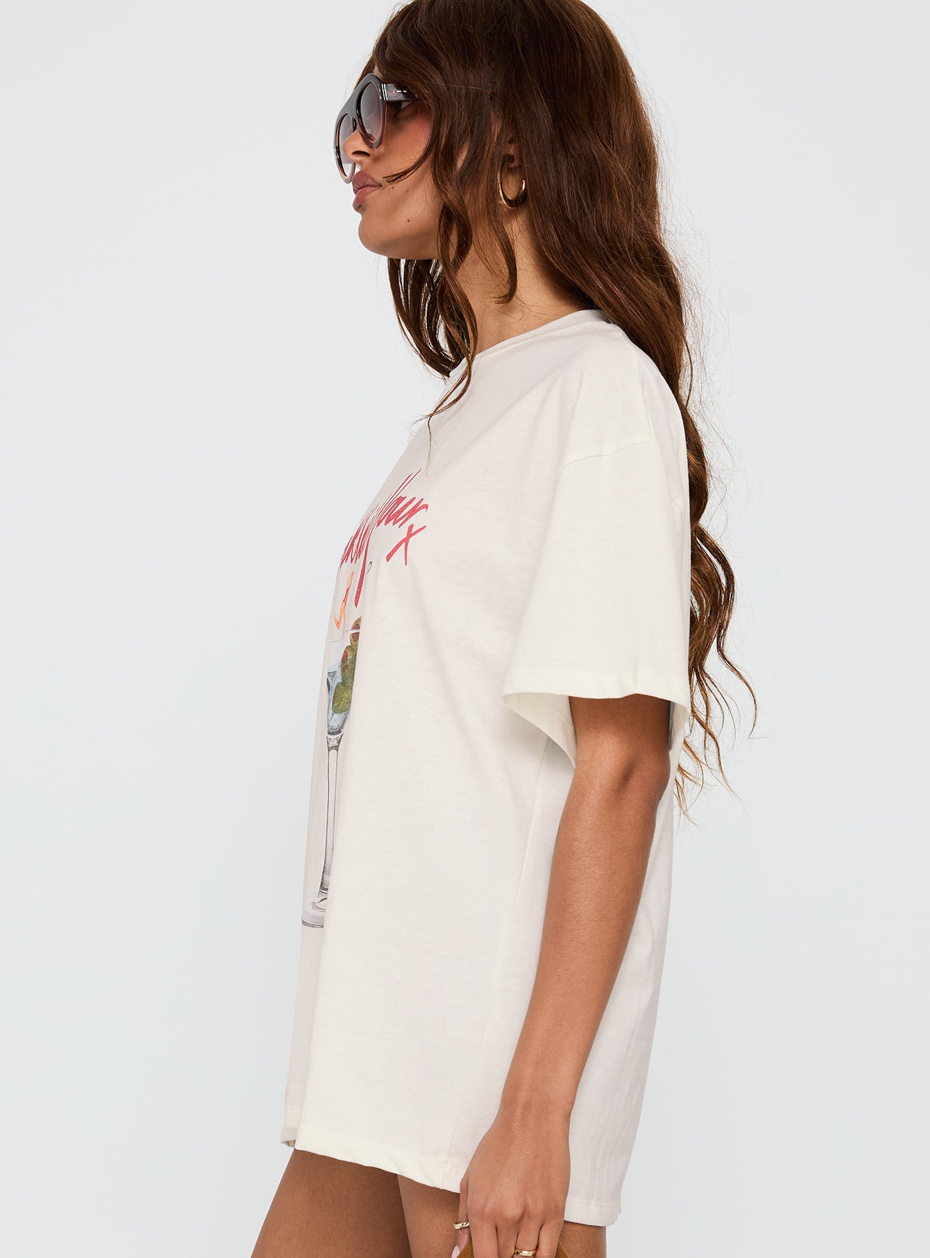 Unwind In Peace Oversized Tee White - Image 4