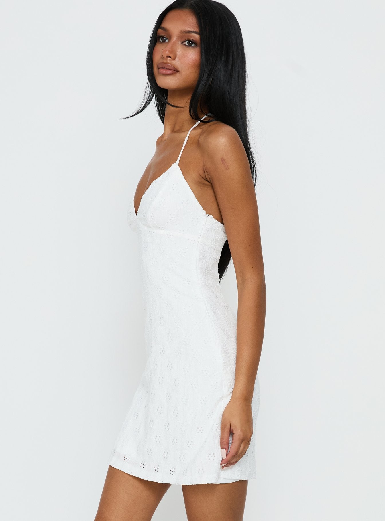 Summer Cider Embroidered Mini Dress White - Image 4