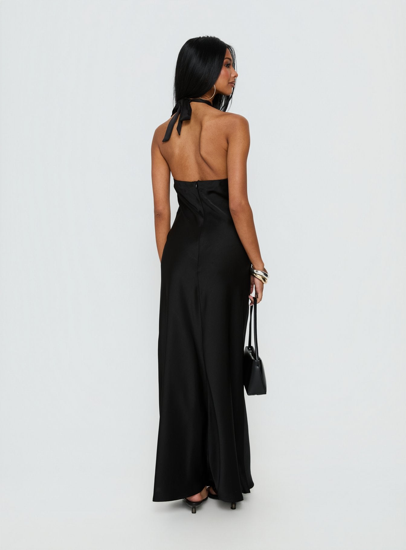 Rosario Halter Sheer Maxi Dress Black - Image 4