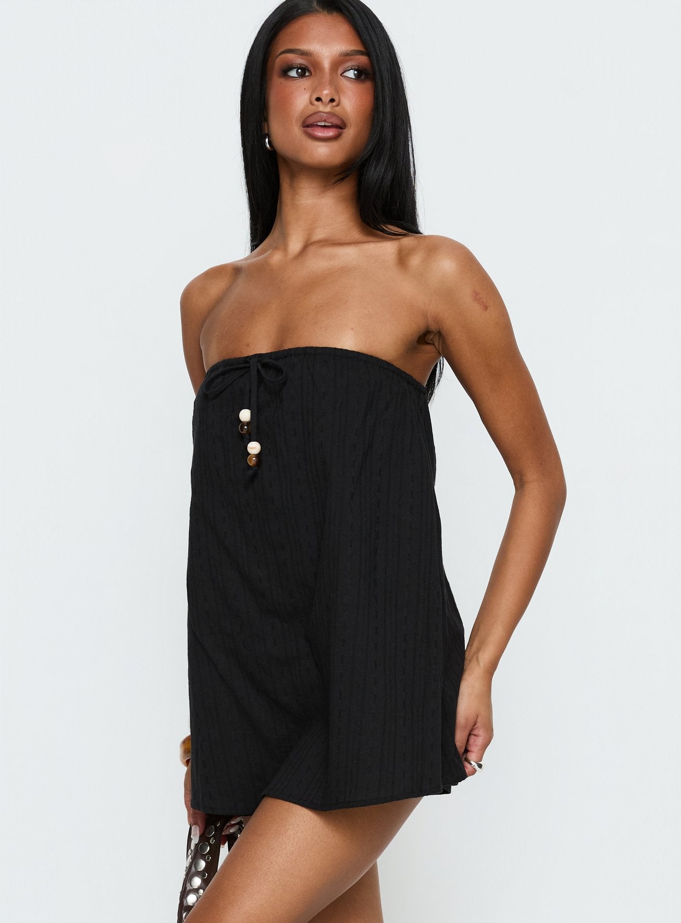 Isafelia Strapless Playsuit Black - Image 4