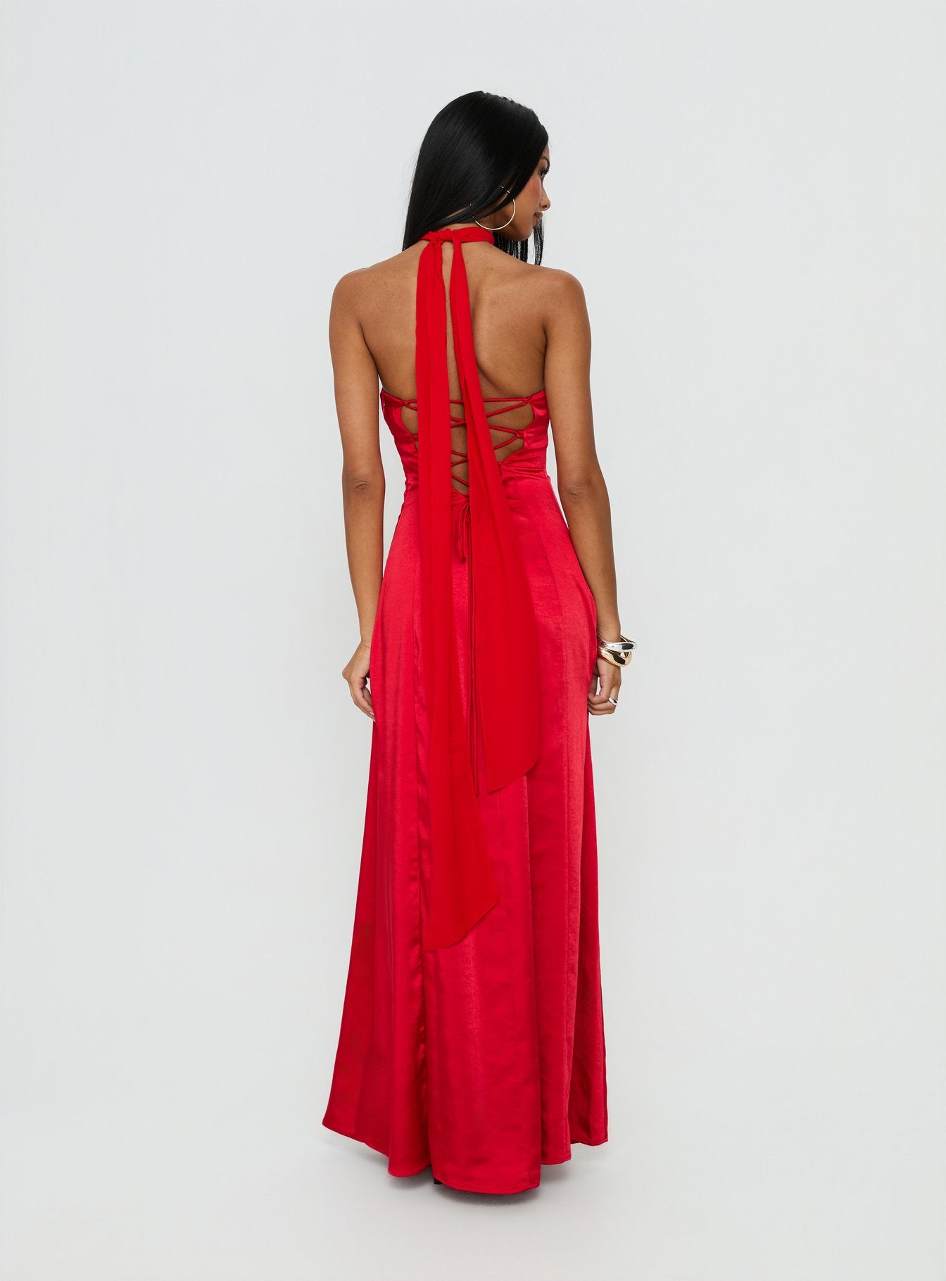 Masterpiece Strapless Maxi Dress Red - Image 4