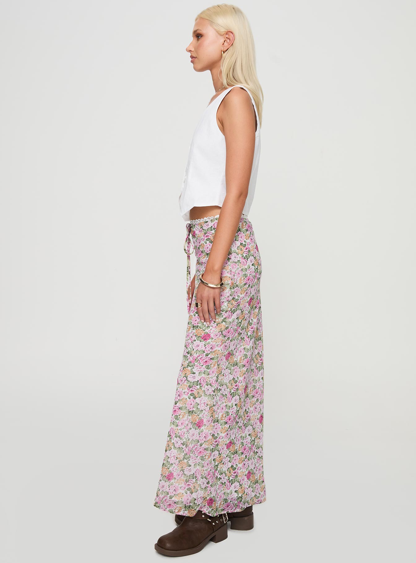 Emily Maxi Skirt Pink Floral - Image 4