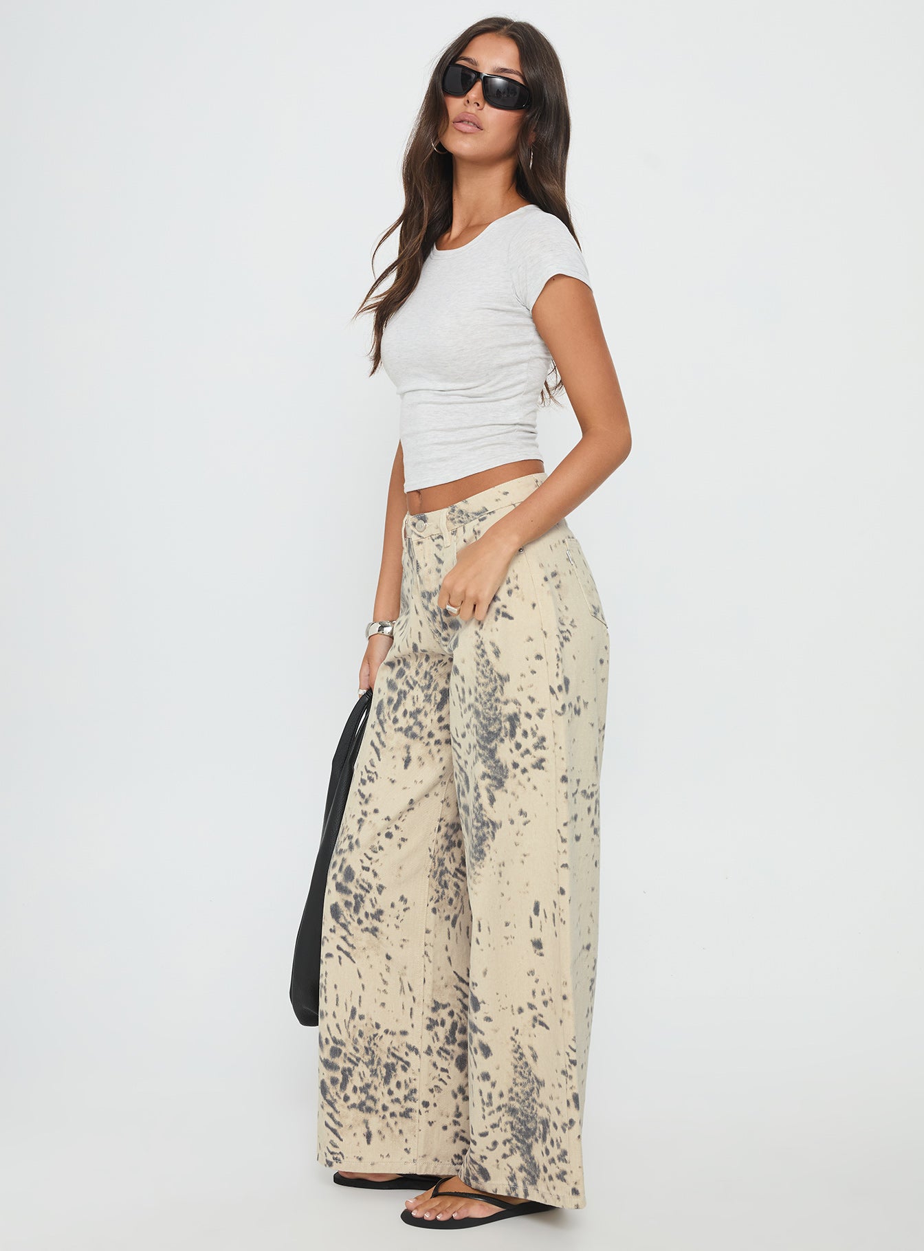 Naylor Mid Rise Wide Leg Jeans Animal Spot - Image 4