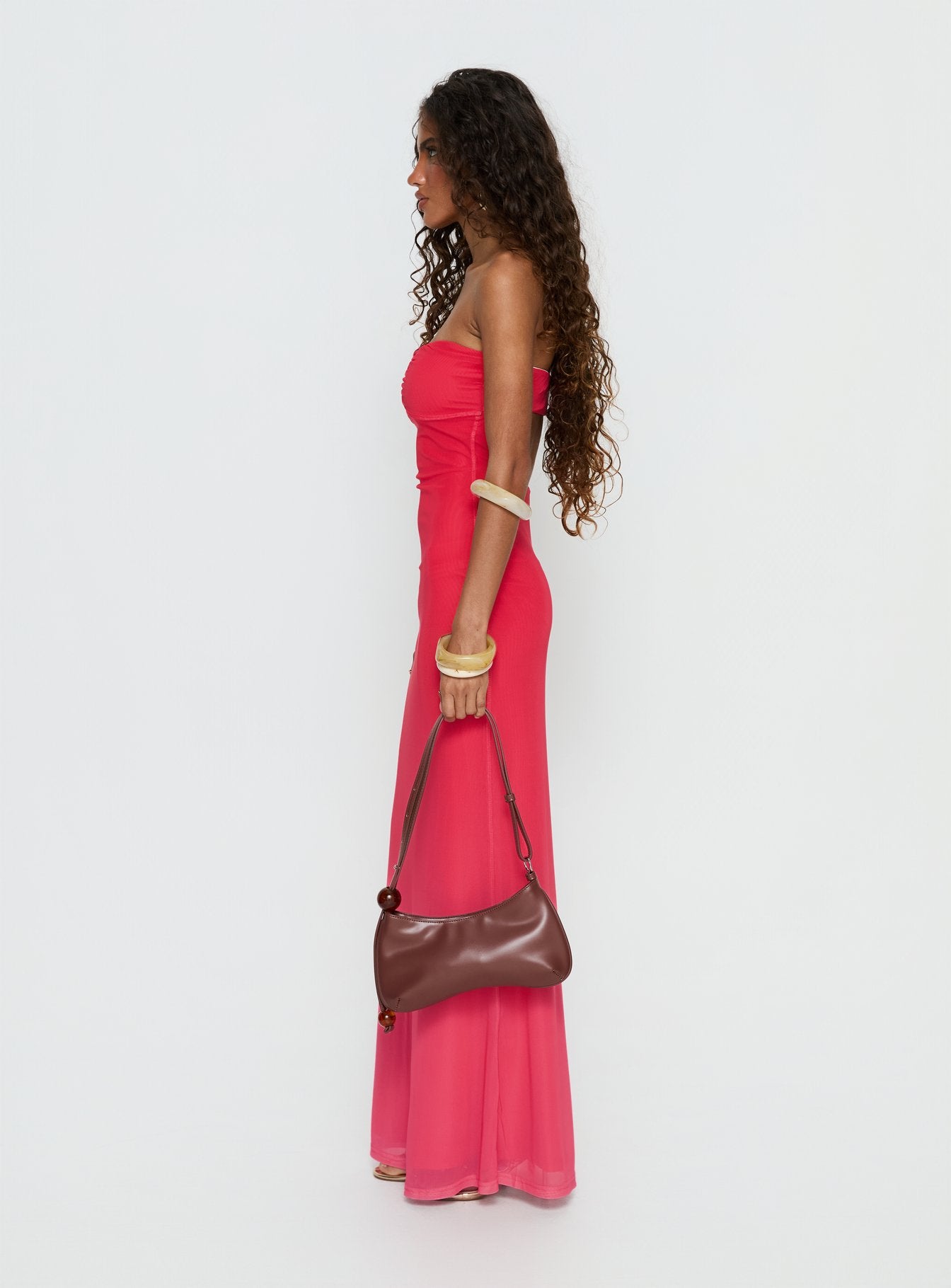 Jesemma Strapless Maxi Dress Hot Pink - Image 3