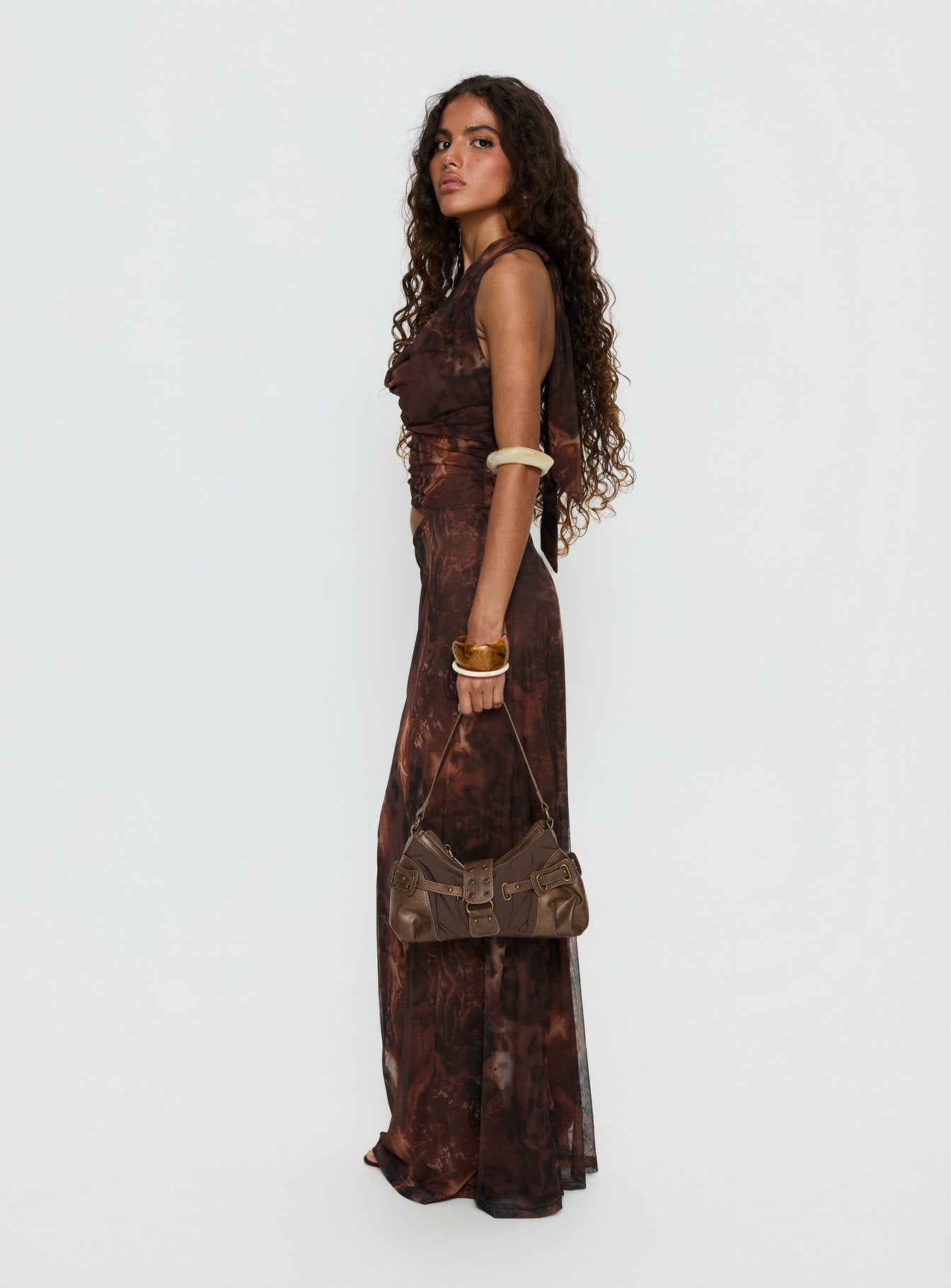 Livara Cowl Cut Out Maxi Dress Multi - Image 4