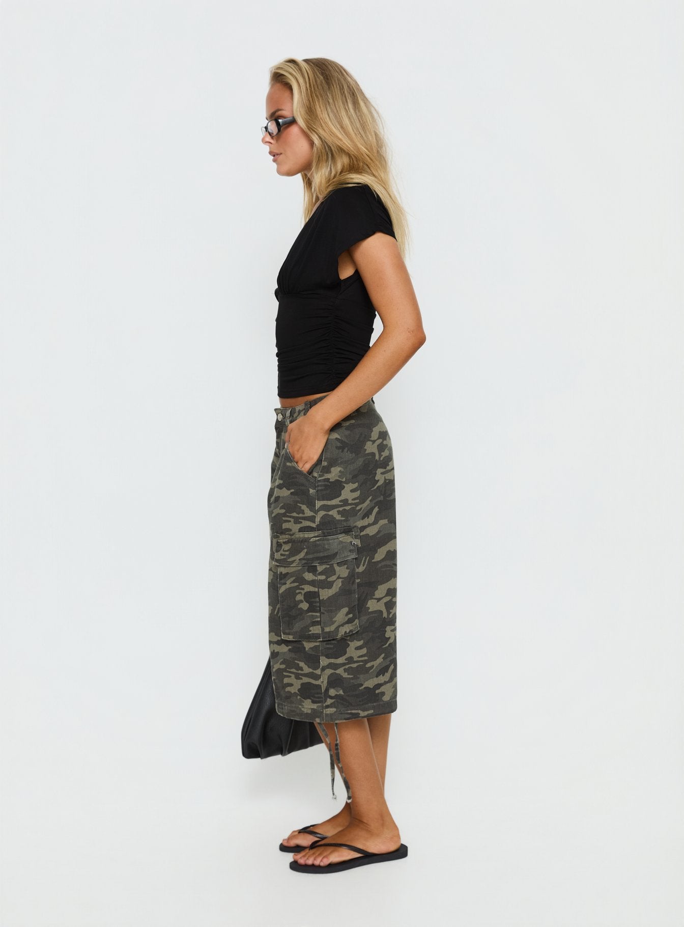 Hudsen Longline Cargo Shorts Camo - Image 4