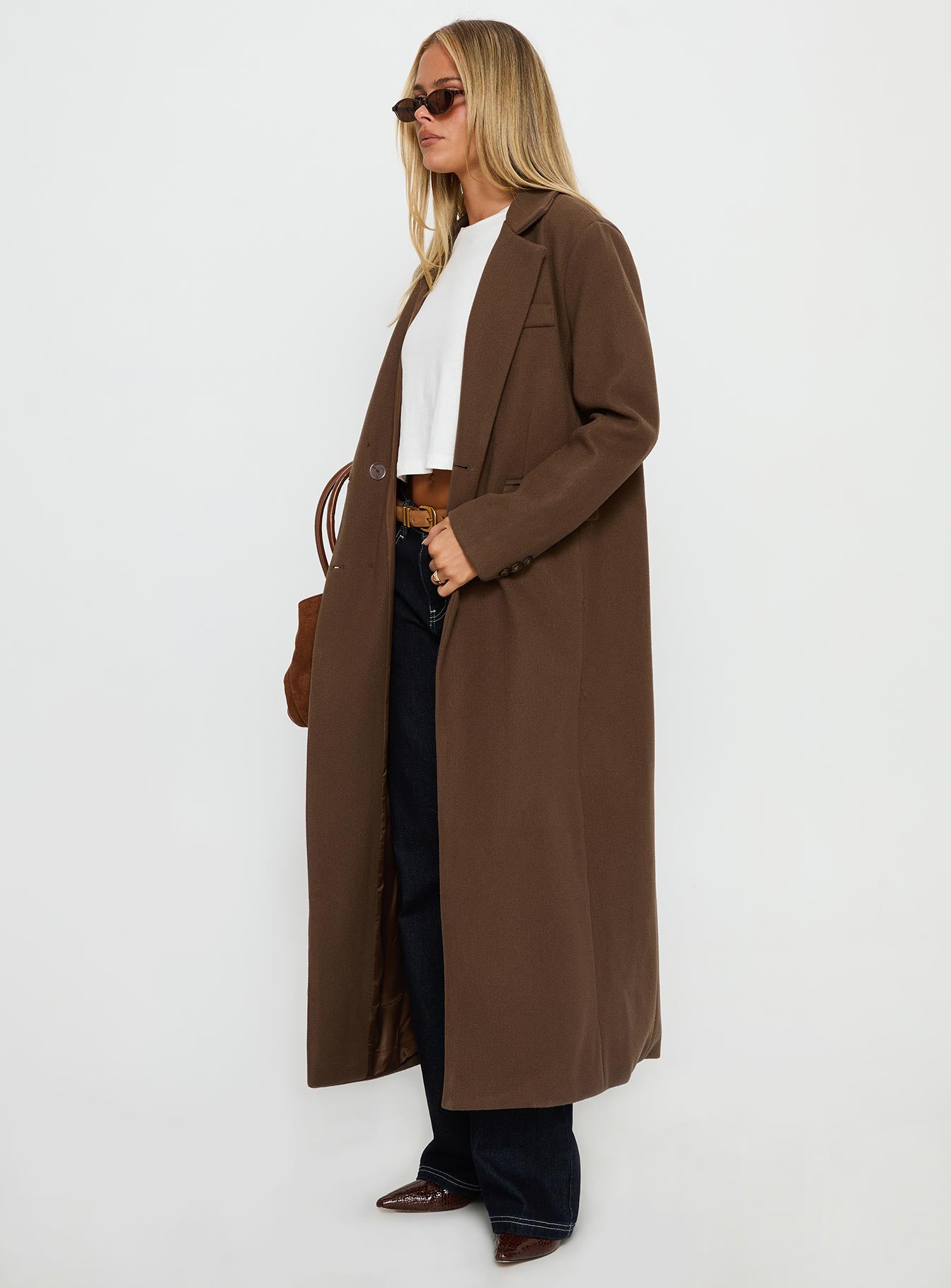 Lovergirl Longline Coat Brown - Image 4