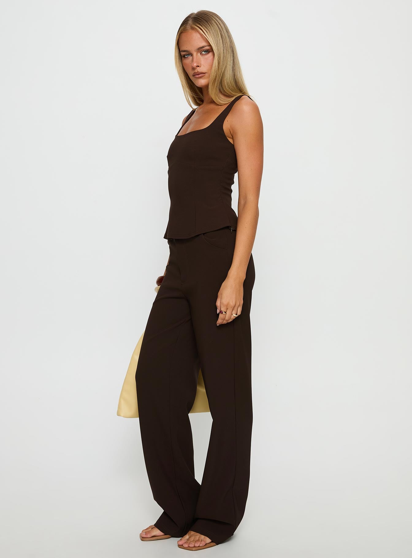 Kinsie Tailored Top Brown - Image 4