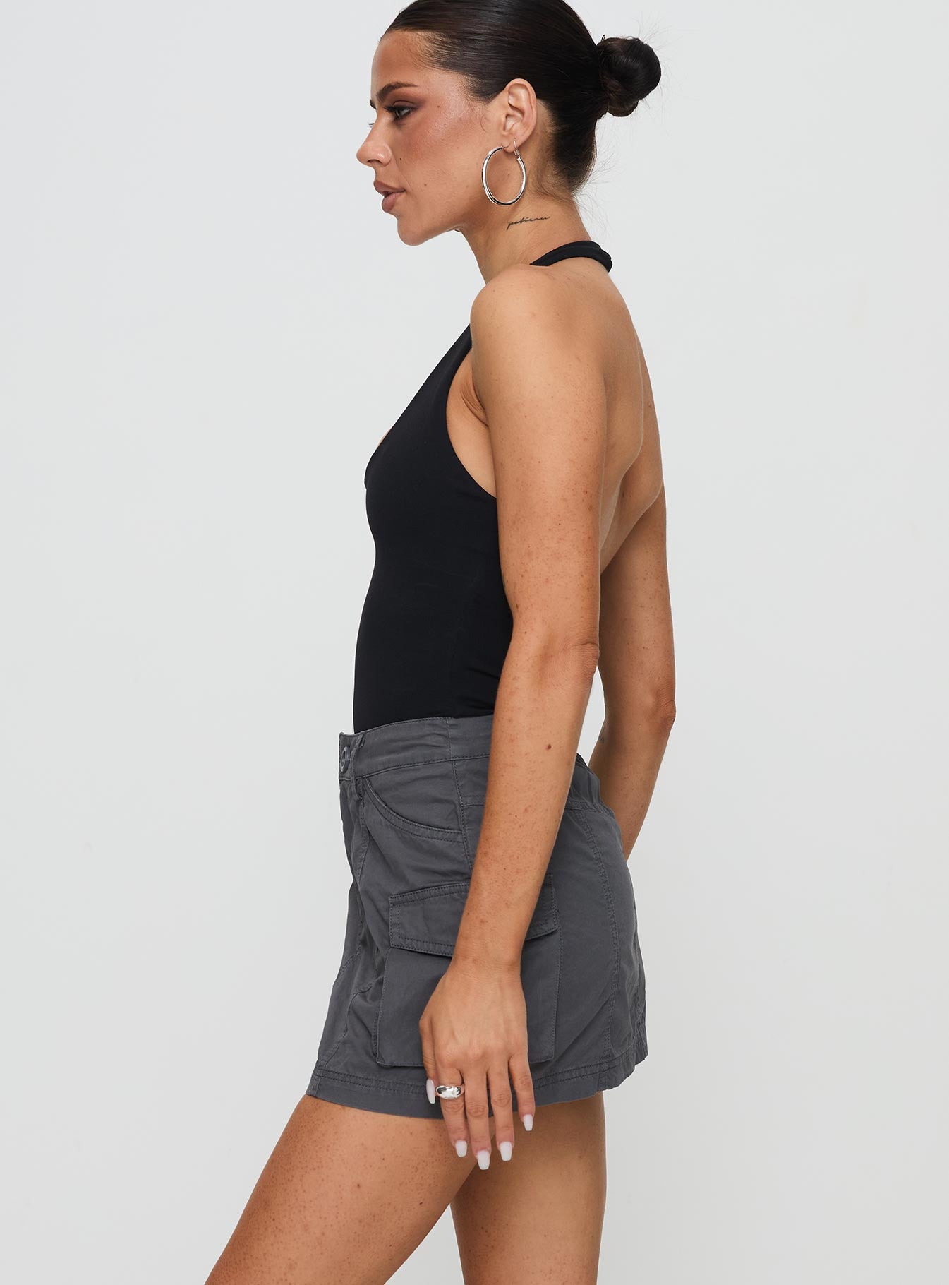 Lieutenant Cargo Mini Skirt Slate - Image 4