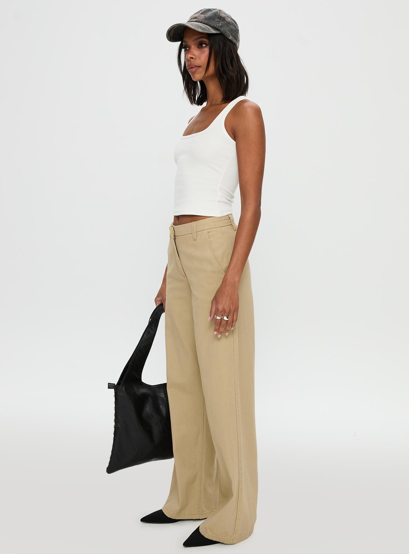 Latitude High Rise Wide Leg Pants Beige - Image 4