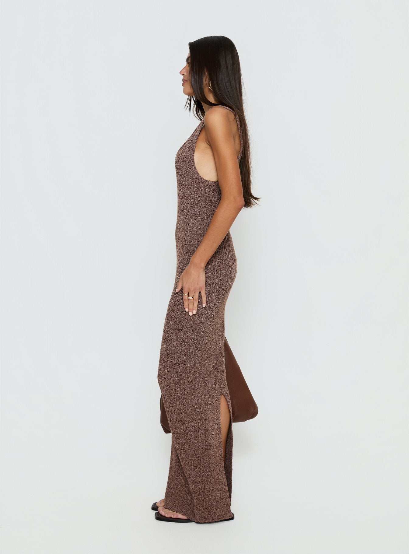 Imirisa Scoop Knit Maxi Dress Mocha - Image 3