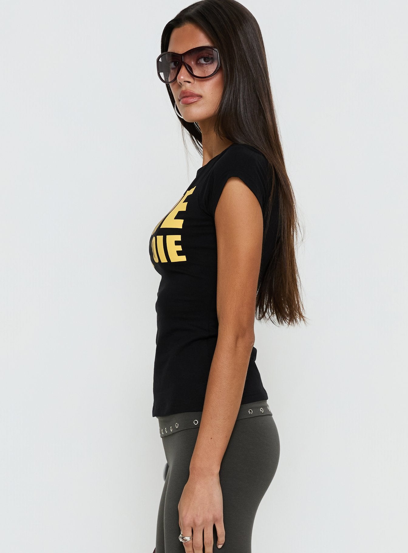 Ride Or Die Graphic Top Black / Yellow - Image 4