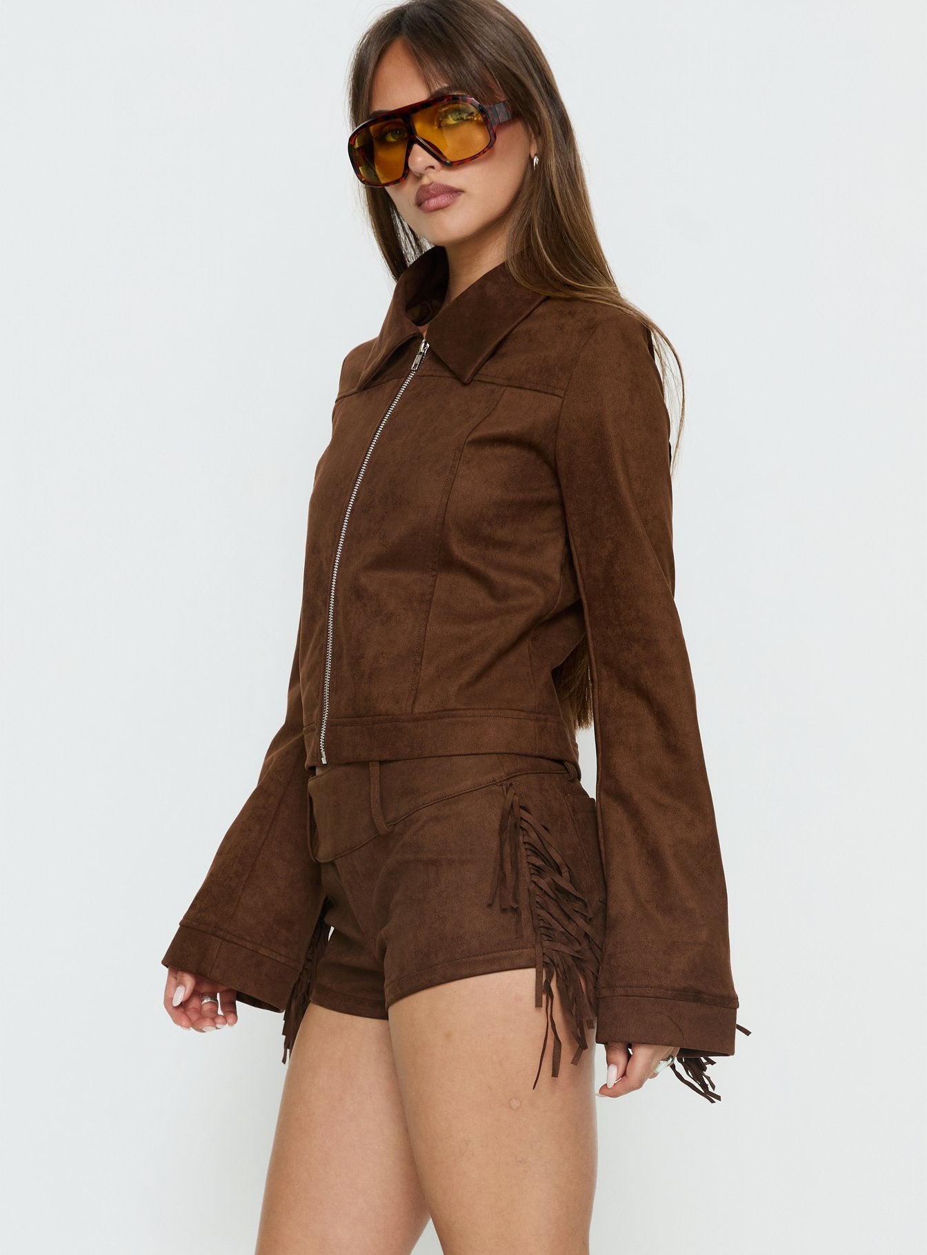 Dakohda Fringe Jacket Chocolate Brown - Image 4