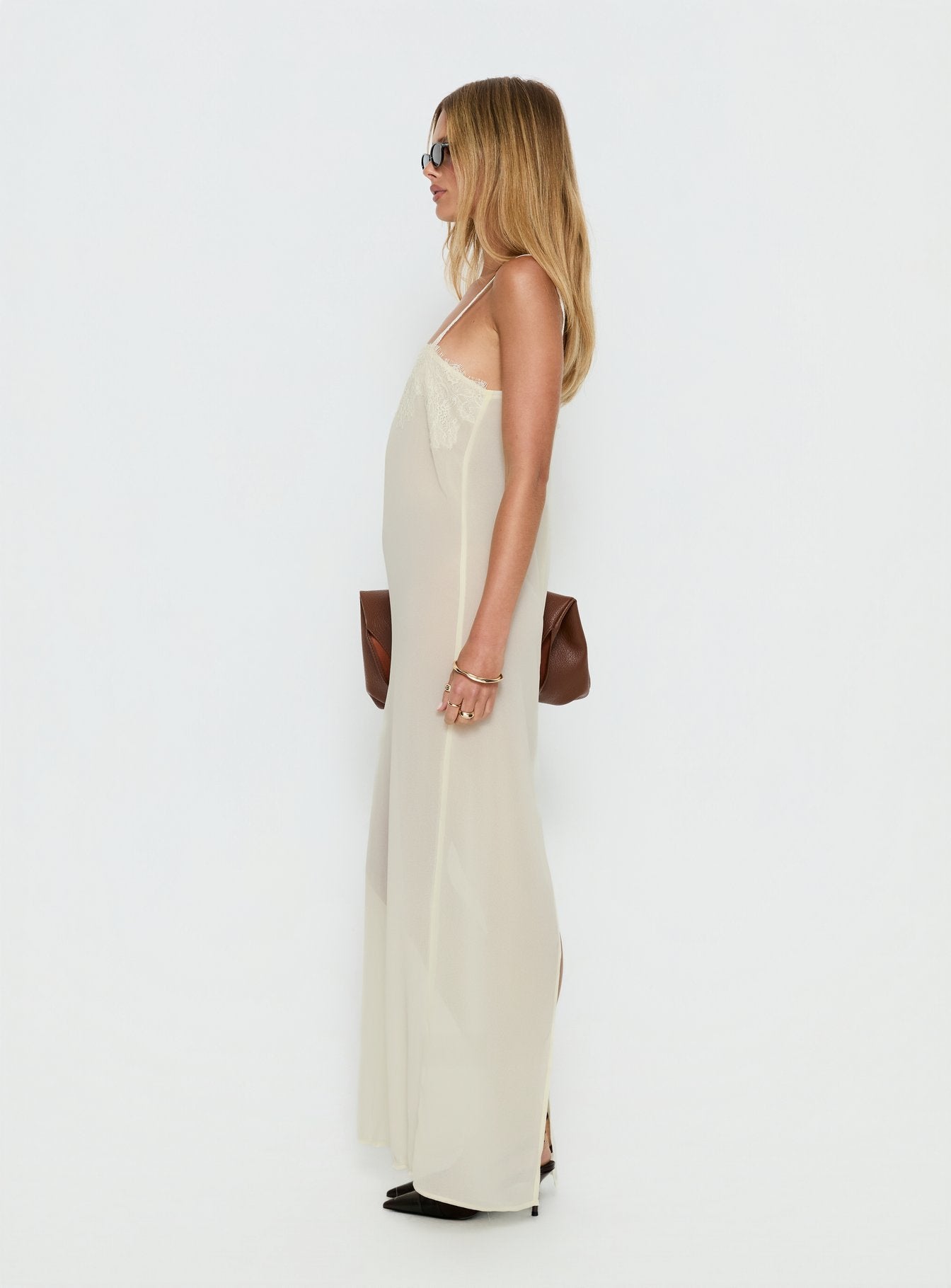 Glacial Sheer Maxi Dress Butter - Image 4