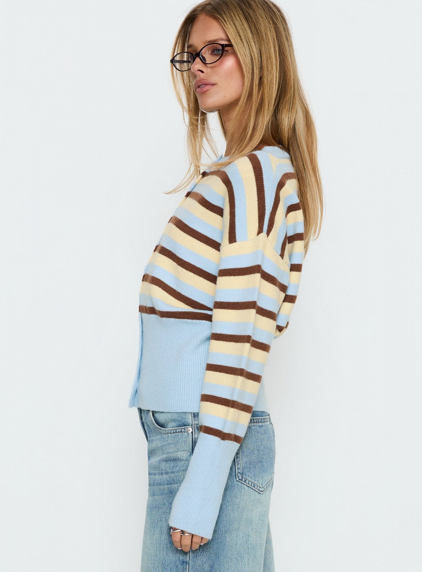 Rhitta Button Down Cardigan Multi Stripe - Image 4