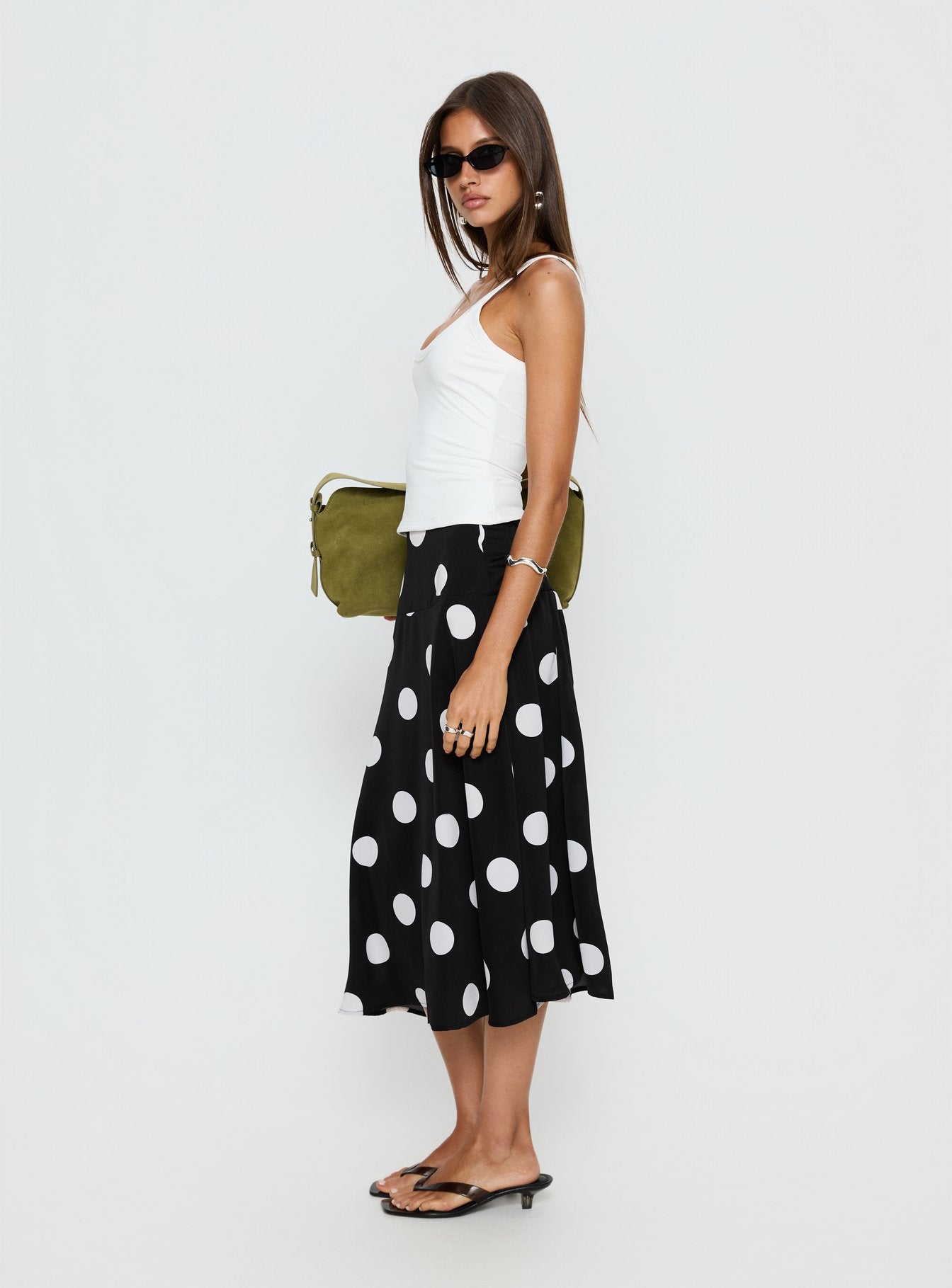 Picture It Midi Skirt Black Polka Dot - Image 4