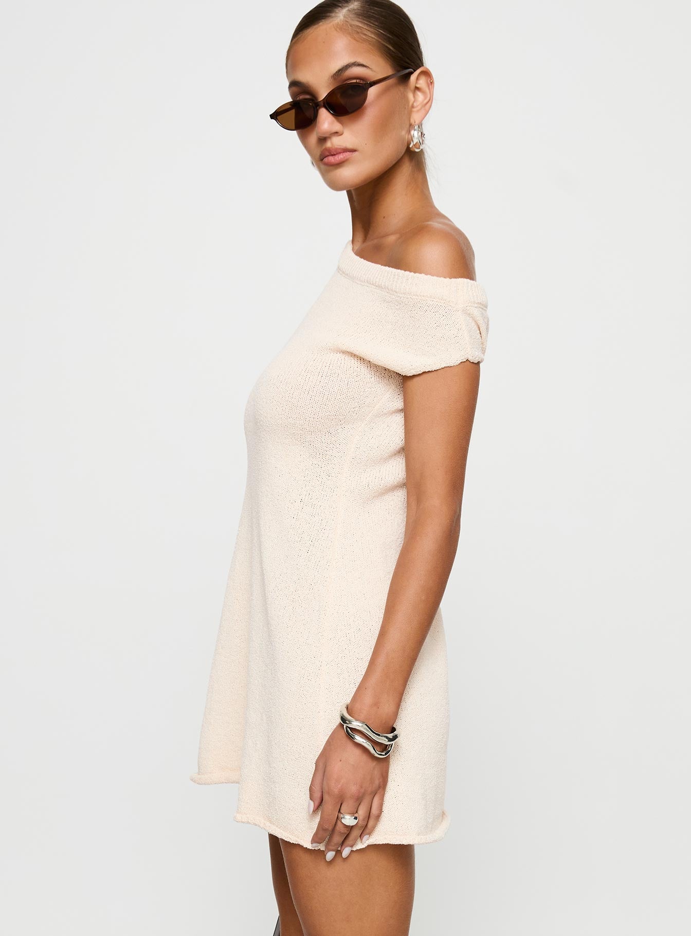 Liberation Off The Shoulder Mini Dress White - Image 4