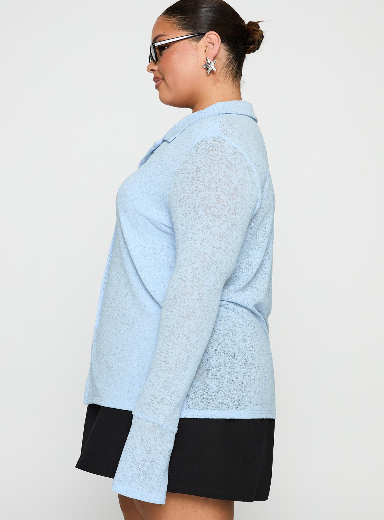 Finnean Long Sleeve Top Pale Blue Curve - Image 3